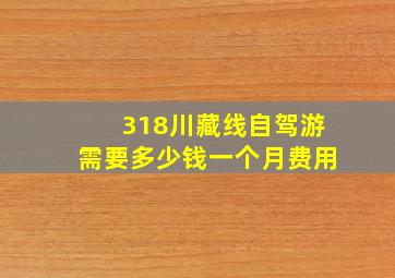 318川藏线自驾游需要多少钱一个月费用