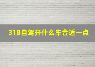 318自驾开什么车合适一点