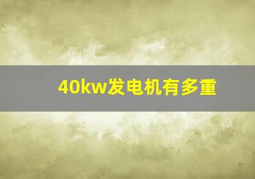 40kw发电机有多重