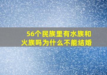 56个民族里有水族和火族吗为什么不能结婚