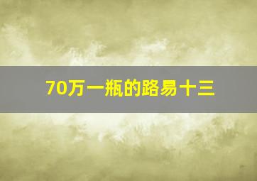 70万一瓶的路易十三