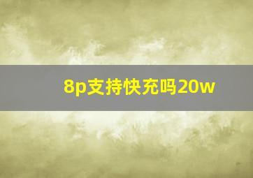 8p支持快充吗20w