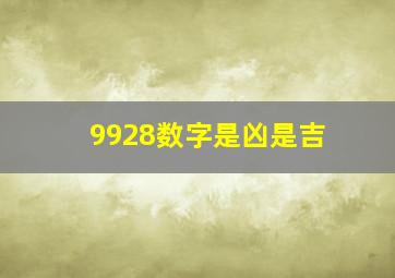 9928数字是凶是吉