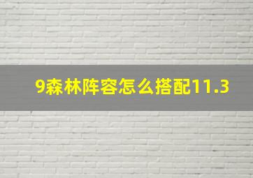 9森林阵容怎么搭配11.3