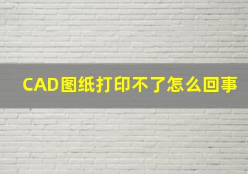 CAD图纸打印不了怎么回事