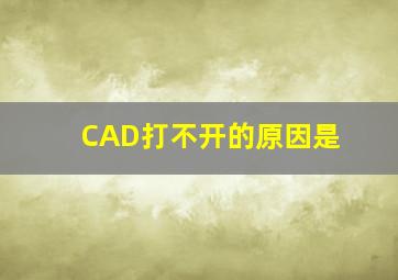 CAD打不开的原因是