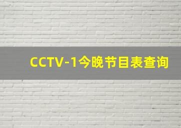 CCTV-1今晚节目表查询