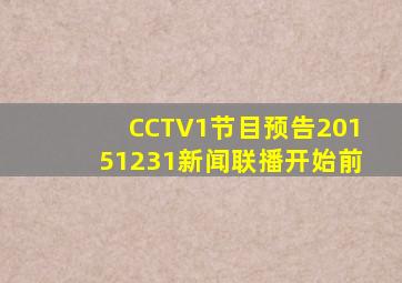 CCTV1节目预告20151231新闻联播开始前