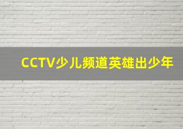 CCTV少儿频道英雄出少年