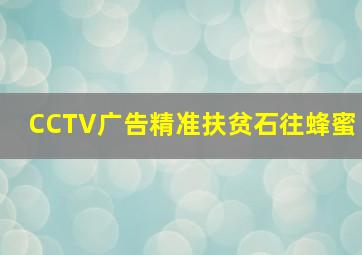 CCTV广告精准扶贫石往蜂蜜