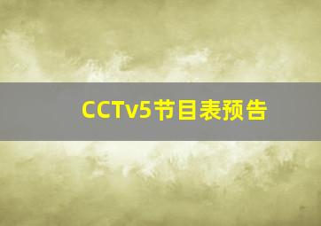 CCTv5节目表预告