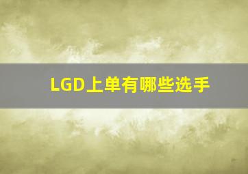 LGD上单有哪些选手