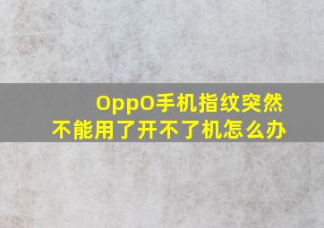 OppO手机指纹突然不能用了开不了机怎么办