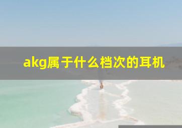 akg属于什么档次的耳机