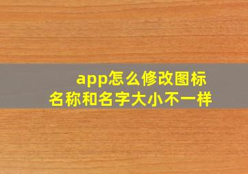 app怎么修改图标名称和名字大小不一样