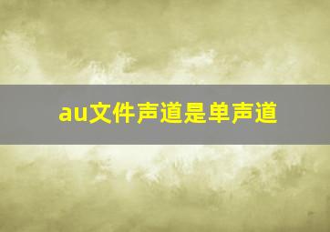 au文件声道是单声道