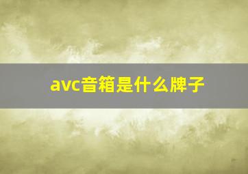 avc音箱是什么牌子