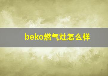 beko燃气灶怎么样