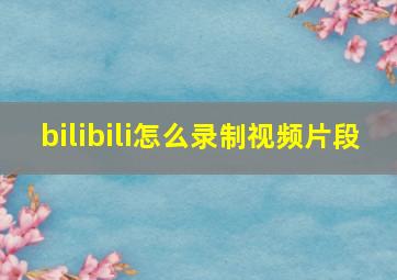 bilibili怎么录制视频片段