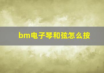 bm电子琴和弦怎么按