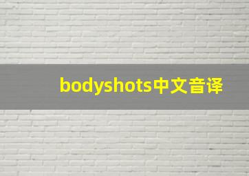 bodyshots中文音译