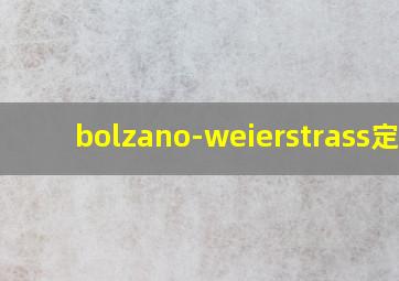 bolzano-weierstrass定理