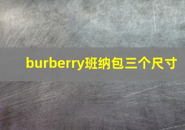 burberry班纳包三个尺寸