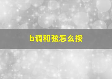 b调和弦怎么按