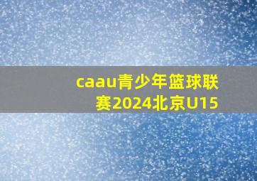 caau青少年篮球联赛2024北京U15