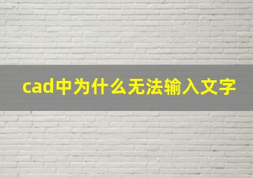 cad中为什么无法输入文字