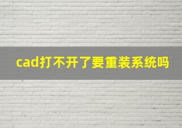 cad打不开了要重装系统吗