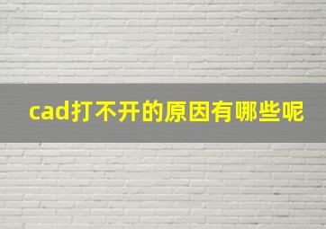 cad打不开的原因有哪些呢