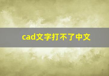 cad文字打不了中文