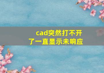 cad突然打不开了一直显示未响应