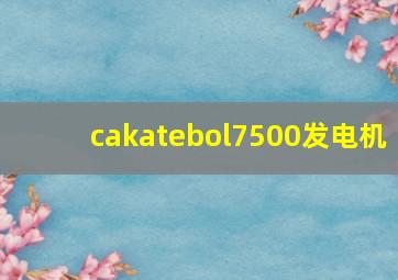 cakatebol7500发电机