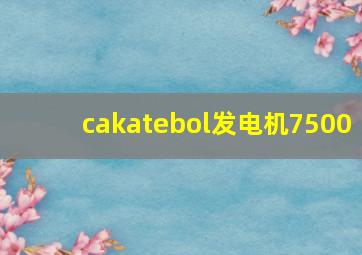 cakatebol发电机7500