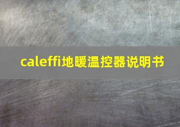 caleffi地暖温控器说明书