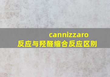 cannizzaro反应与羟醛缩合反应区别