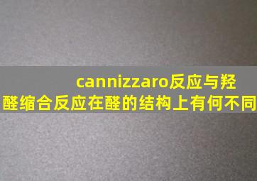 cannizzaro反应与羟醛缩合反应在醛的结构上有何不同