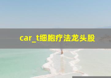 car_t细胞疗法龙头股