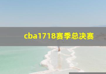 cba1718赛季总决赛