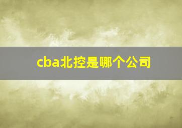 cba北控是哪个公司