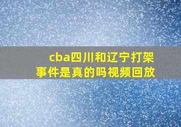 cba四川和辽宁打架事件是真的吗视频回放