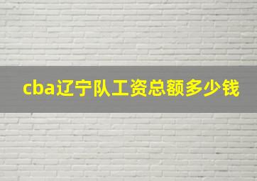 cba辽宁队工资总额多少钱