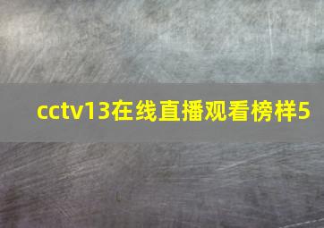 cctv13在线直播观看榜样5