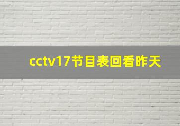 cctv17节目表回看昨天