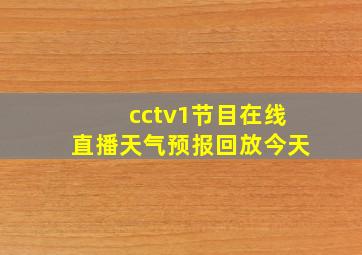 cctv1节目在线直播天气预报回放今天