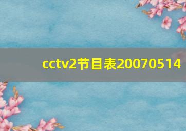 cctv2节目表20070514