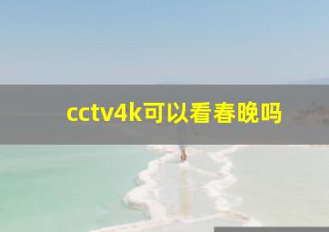 cctv4k可以看春晚吗