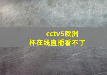 cctv5欧洲杯在线直播看不了